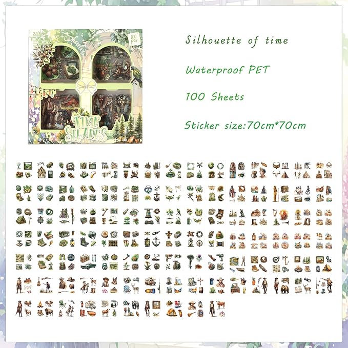 400+ Outdoor Theme Stickers for Scrapbooking, Pre-Cut Pet Transparent Stickers for journaling, People Scrapbook Sticker for Scrapbooking Supplies Bullet Junk Journal Bottles Planner Laptops Decals