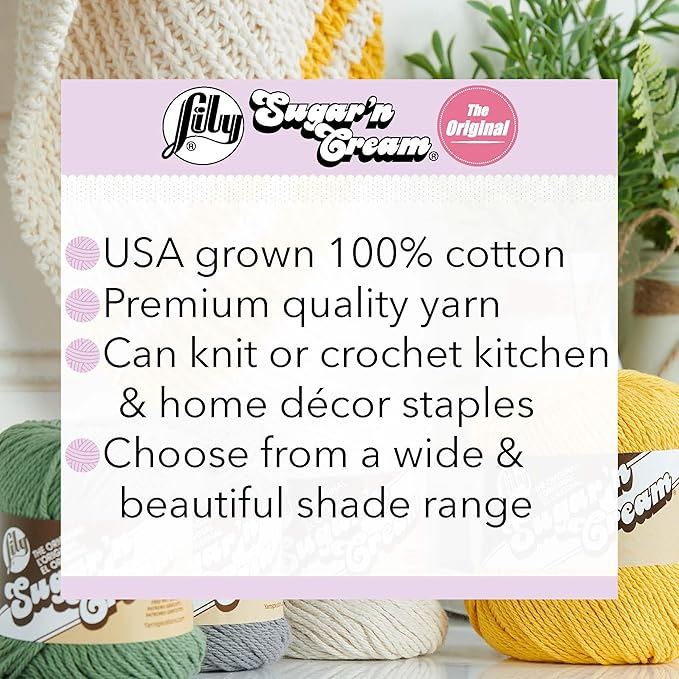 Lily Sugar N Cream Cones HOT Orange Yarn - 1 Pack of 400g/14oz - 100% Cotton - #4 Worsted (Medium) - 674 Yards - Knitting/Crochet