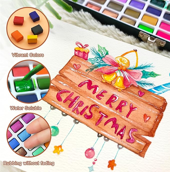 Artecho Watercolor Paint Set 168 Colors, Painting Kit with Watercolor Pad, Brushes and Pencil, Ideal Water Color Kit for Beginners & Professionals