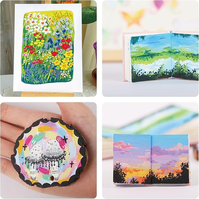 HIMI Gouache Paint Set Jelly Cup 18 Vibrant Colors Non Toxic Paints with Portable Case Palette for Artist Canvas Painting Watercolor Papers, Rich Pigment, 30ml/Cup