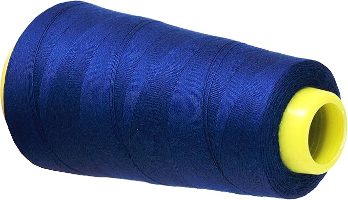Mandala Crafts Blue Thread Cones for Machine and Hand Quilting - 2400 Yds 50 WT Multiple Purpose Mercerized 100% Cotton Threads for Sewing Machine Serger Embroidery