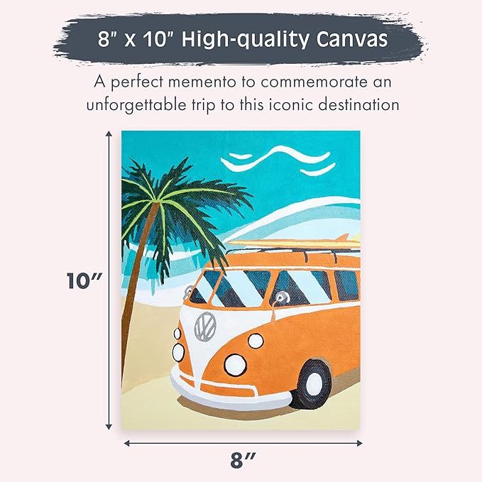 Pink Picasso Kits Colorful Destinations Paint by Number for Adults and Teens | DIY Unique Canvas Painting Kits Color by Numbers Arts & Crafts Kit | West Coast Best Coast 8x10 - Paint Kit Set