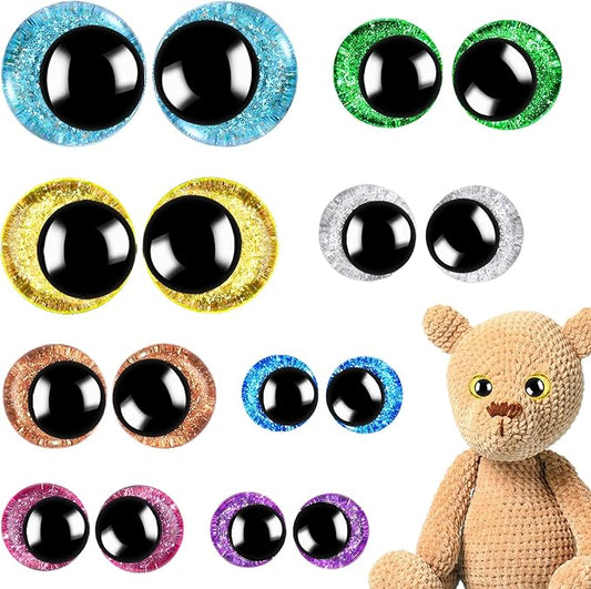 160PCS Large Safety Eyes for Amigurumi Safety Eyes for Crocheting for DIY Dolls Puppets Bear Crafts Animals Amigurumi Making Supplies(12-30MM)