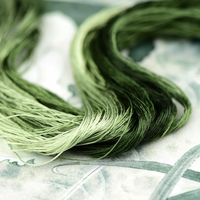 Natural 100% Silk Thread, Handmade Embroidery Thread Silk Floss 7 Colors 110m Each (15)