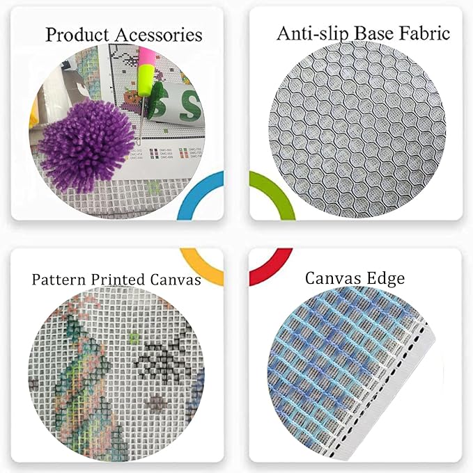 Latch Hook Kits for Adults, Atom DIY Crochet Yarn Rugs Tapestry Hooking Needlework Crafts Arts Kit, Color Preprinted Pattern Embroidery for Home Decor Festival Gift, 20X15inch