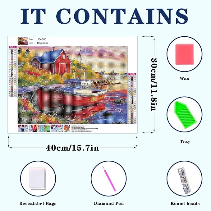 DOTZSO Landscape Diamond Painting Kits for Adults, Easy DIY 5D Round Full Drill Diamond Art kit Diamond Dot Crystal Gem Art and Craft for Beginners Home Wall Decor 12x16 Inches