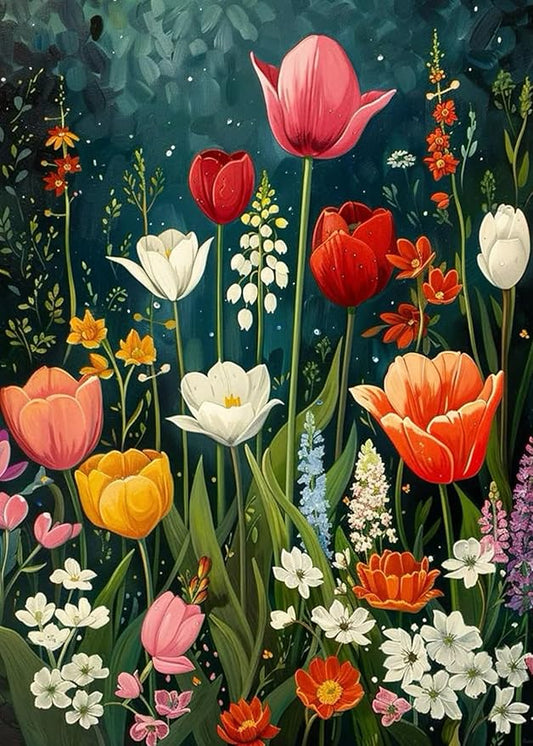 wildflower cross stitch kits for adults - stamped crossstitching kits preprinted 11 count cross-stitch kit for beginner, 11ct prestamped easy pattern needlepoint kits crafts for decor