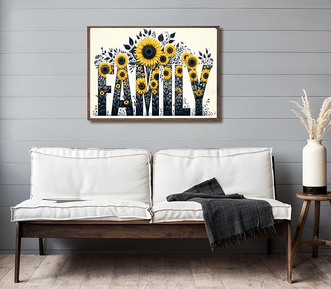 BYGFHLYW 5D Diamond Painting Kits for Adults, Family Sunflower Diamond Art Kits for Adults Beginner, DIY Full Drill Diamond Dot Gem Painting for Home Wall Decor 12x16inch