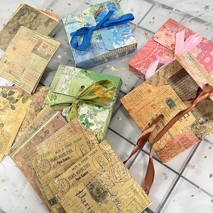 400 PCS Vintage Scrapbook Paper DIY Journaling Supplies Decorative Paper Aesthetic Stationery Scrapbooking Paper or Journals Junk Journal Planners Picture Frames Album Crafts