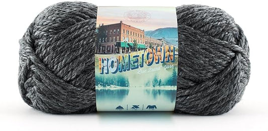 Lion Brand Yarn Hometown Yarn, Super-Bulky Yarn for Knitting, Crocheting, and Crafting, 1 Pack, Chicago Charcoal