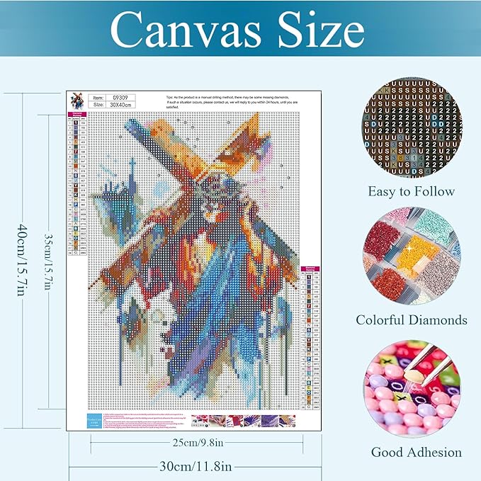 Gemozaic Jesus Diamond Painting Kits for Adults, Easter Diamond Art Kits for Adults, Religious Cross Adult's Gem Art Gift Home Wall Decor, 12 x 16 Inch