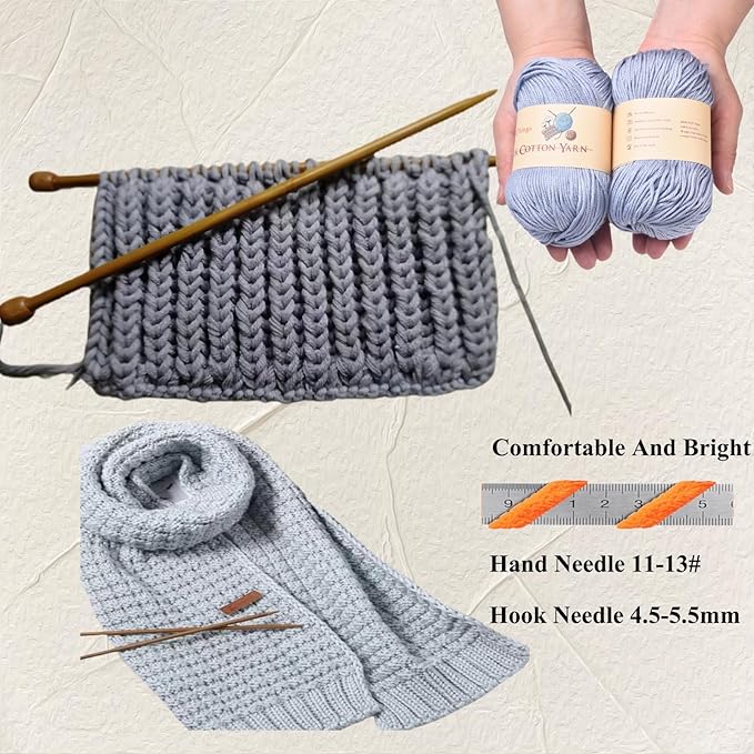 Acrylic Yarn for Crocheting - Hand Knitting Light Gray Yarn - Crochet Thread for Crocheting Bulk - 10Balls 17.6Ounces Large Pack (Light Gray)