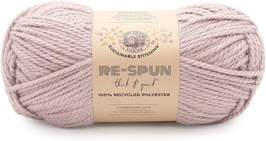 Lion Brand Yarn, Re-Spun Thick & Quick Super Bulky Yarn for Knitting, Crochet, and Crafts, Wisteria, 1 Pack, Soft Fiber for Chunky Blankets, Bulky Throws, and Cozy Sweaters