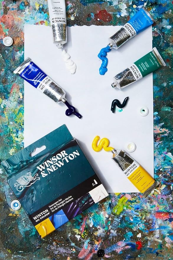 Winsor & Newton Winton Oil Color Paint Set, Seascape, 5 x 37ml Tubes
