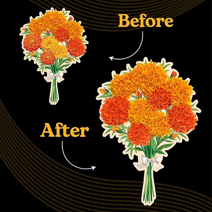 Unwynd Poke Art Marigold Flower Bouquet, Mess-Free Arts and Crafts for Adults, Teen Craft Kits, Thoughtful Easter Gifts for Women and Men