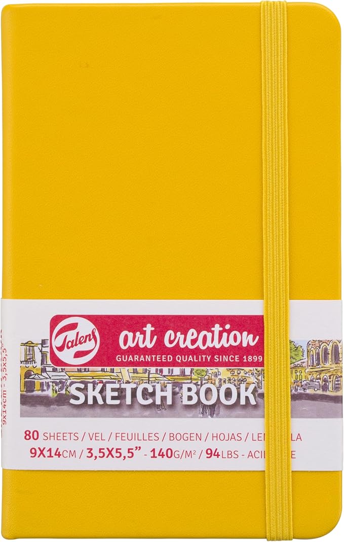 royal talens t9314-111m 441769 talens art creation sketchbook drawing notebook 3.5 x 5.5 inches (9 x 14 cm), golden yellow
