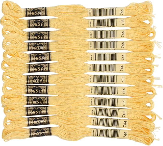 DMC 6-Strand Embroidery Cotton Floss, Pale Yellow