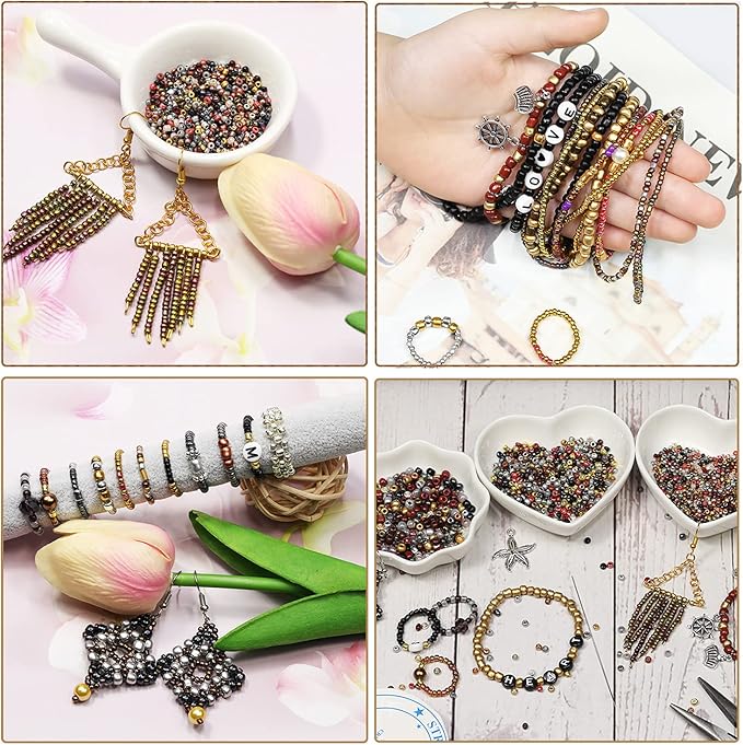 Bulk 3mm (Mixed Color) Seed Beads for Jewelry Making 110 Grams About 3200pcs,8/0 Glass Craft for Making Earrings, Bracelets, Pendants, Waist Jewelry, DIY Handmade Seed Beads(Mixed Color, 3mm)
