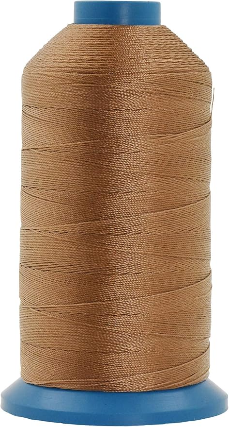 Mandala Crafts Size 138 420D T135 Bonded Nylon Thread - Russet Brown 1250 YDs Tex 135 Heavy Duty Sewing Threads for Leather, Jeans, Weaving, Outdoor Marine Upholstery