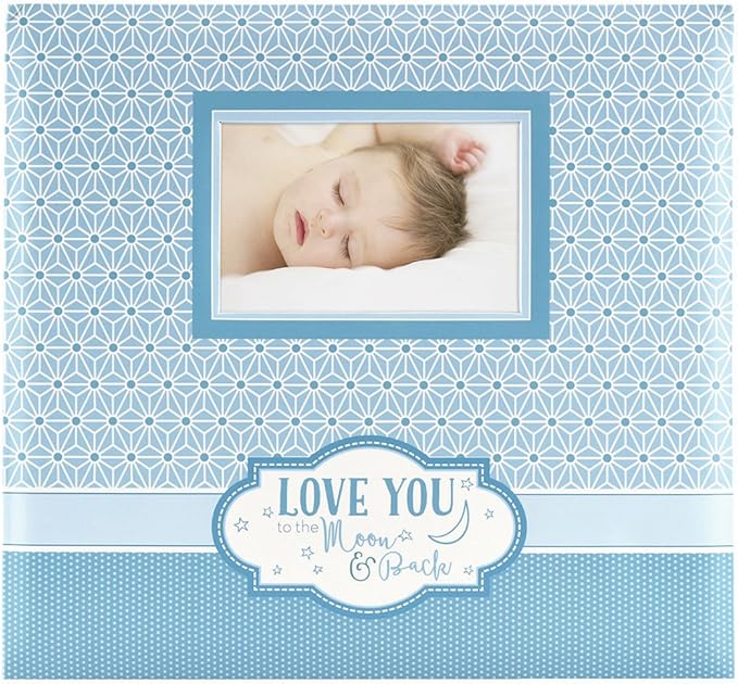 MCS Expandable 10-Page Baby Scrapbook Album with Photo Opening Cover and 12 x 12 Inch Pages, 13.5 x 12.5 Inch, Love You to the Moon and Back