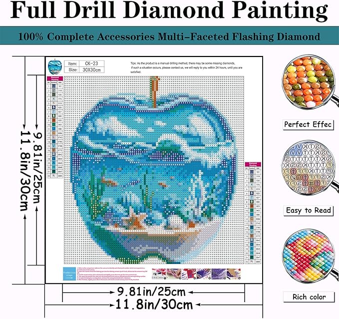 CZYWJMEI 5D Ocean Scenery Diamond Painting Kits for Adults Beginners,DIY Beach Shell Diamond Art,Full Round Drill Diamond Dot Gem Art Kits,Home Wall Decor 12x12 Inch