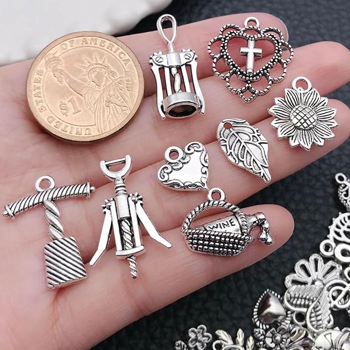 100 Pieces Jewelry Making Charms Pendants for Bracelet Bulk lot Necklace Earrings Keychain Charms Beads DIY Kit Trendy Craft