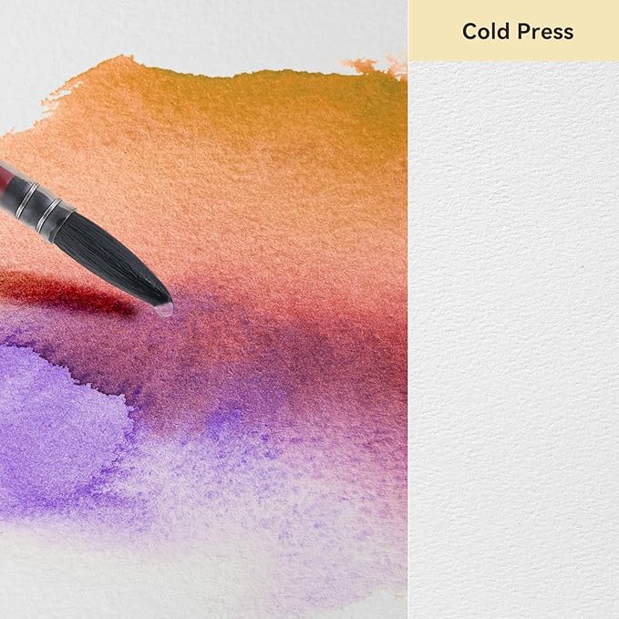 Lightwish Watercolor Sketchbook,100% Cotton 300gsm/140lb Watercolor Journal, Acid Free Cold Press Watercolor Paper for Artists,Adults,Students,20 Sheets,Paper 5.8 * 8.2 Inches