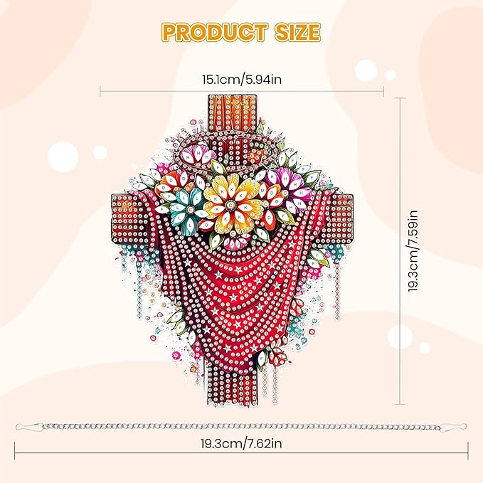 MOGTAA Easter Cross Diamond Art Hanging Kits for Adults Beginners, Flowers Diamond Art Suncatchers, 5D Special Shape Diamond Painting Window Pendant Kit for Home Garden Wall Decor