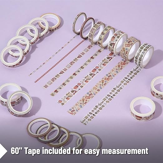 Mr. Pen- Washi Tape Set, 21 Rolls, Assorted Sizes, Nostalgic Theme, Washi Tape for Journaling