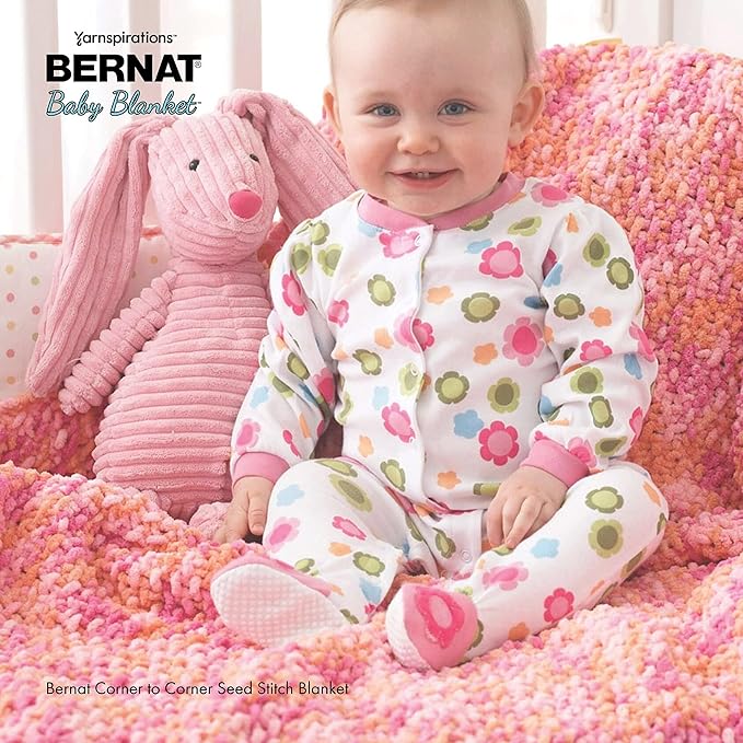 Bernat BABY BLANKET BB Baby Teal Yarn - 1 Pack of 10.5oz/300g - Polyester - #6 Super Bulky - 220 Yards - Knitting/Crochet