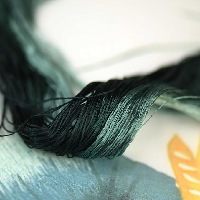 Natural 100% Silk Thread, Handmade Embroidery Thread Silk Floss 6 Colors 110m Each (52)