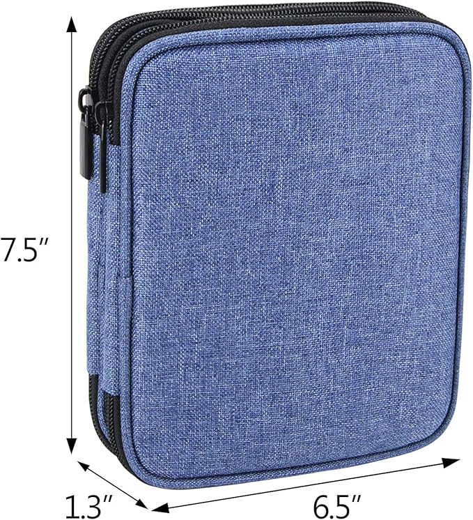 Teamoy Organizer Case for Interchangeable Circular Knitting Needles, Crochet Hooks and Knitting Accessories, Keep All in Place and Easy to Carry, Blue (No Accessories Included)