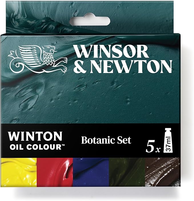 Winsor & Newton Winton Oil Color Paint Set, Botanicals, 5 x 37ml Tubes