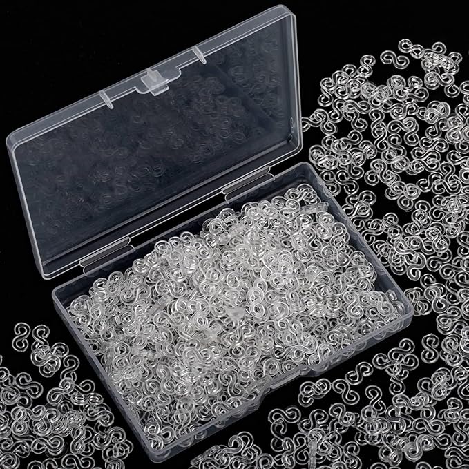 Rolybag 400Pcs S Clips Rubber Band Loom Band S Clips for Loom Bracelets Plastic Connectors Supplement Kit and DIY Bracelet Making (400-Clear)