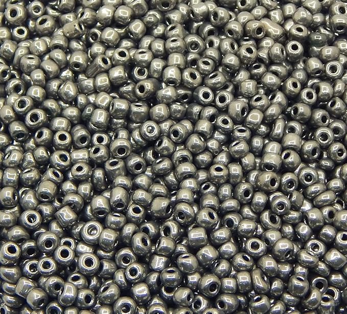 Perlin Glass Seed Beads 3mm 8/0 Round Mini Small Pony Beads 3300pcs for Making Earrings Bracelets Pendants Waist Jewelry DIY Handmade Metallic Color Kit (Antique Silver)