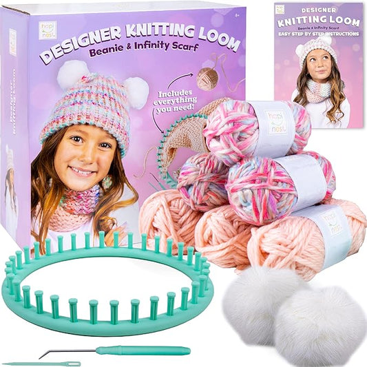 hapinest learn to knit hat and scarf knitting loom kit for kids ages 8-12