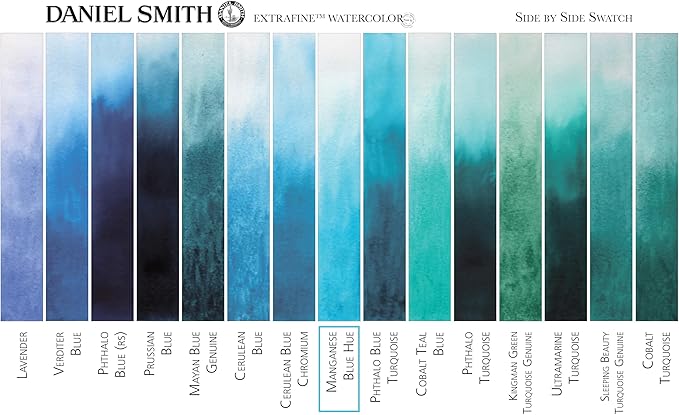 Daniel Smith Extra Fine Watercolor Paint, 5ml Tube, Manganese Blue Hue, 284610051 0.17 Fl Oz (Pack of 1)