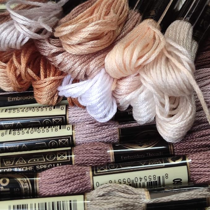 levylisa Embroidery Floss 30 Skeins Cross Stitch Threads Brown White Green Purple Gradient Friendship Bracelets Floss with 10PCS Floss Bobbins 2PCS Needle Threader