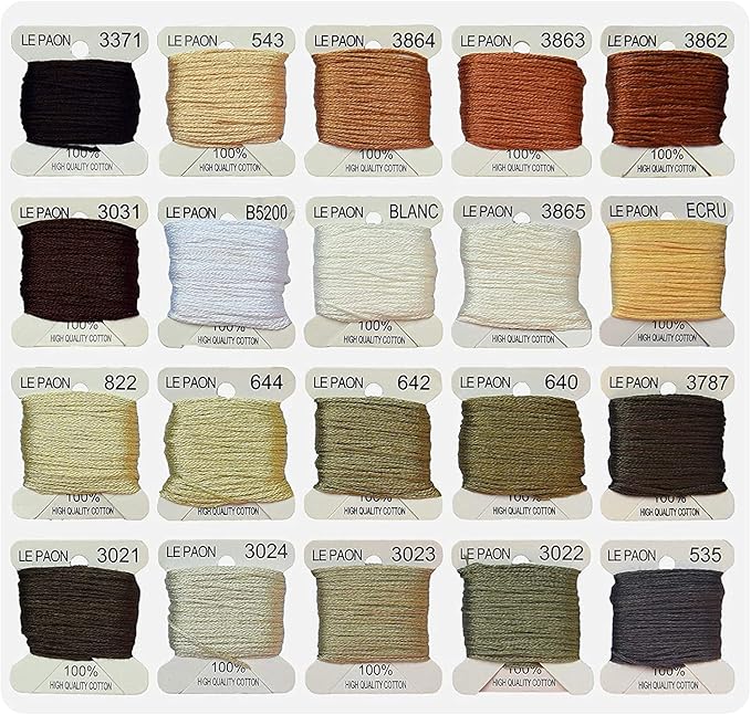 Embroidery Floss bobbins - Cross Stitch Threads - Friendship Bracelets Floss - Crafts Floss - 20 Bobbins Per Pack Embroidery Floss,Light Ash Gray Gradient