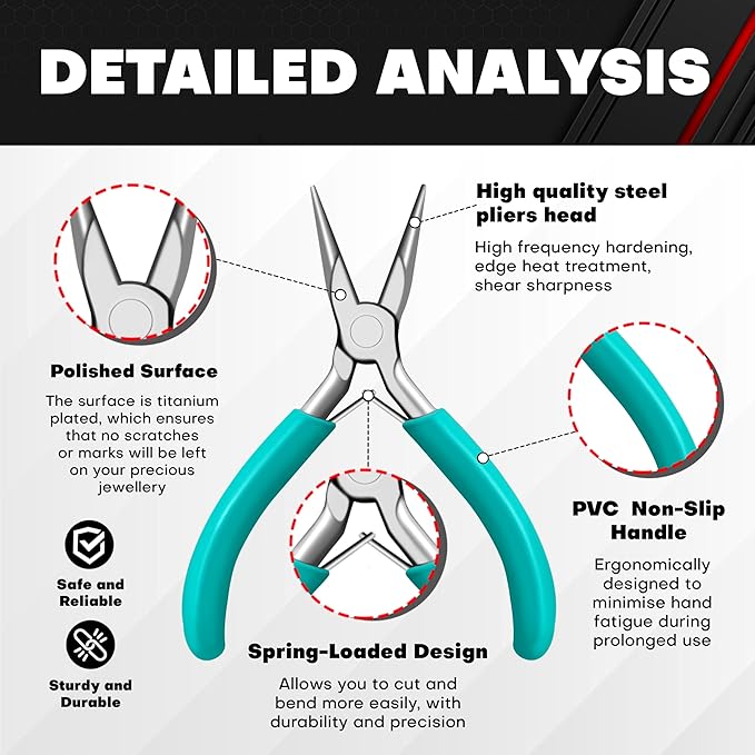 C&T 11-Piece Jewelry Plier Sets,Jewelry Making Tools Kit, Micro Jewelry Pliers Set, Stainless Steel Tweezers with Storage Pouch, Pliers set for Jewelry Making Supplies