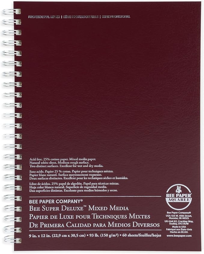 Bee Paper - 9"x 9" Super Deluxe Mixed Media Sketching Pad, 60 Sheets