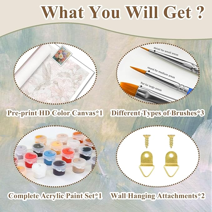 HMZephitiquc Paint by Numbers Kit for Adults Flowers, Flower Paint by Number for Adults, Flowers Painting by Numbers, Acrylic Oil DIY Crafts for Gift Home Decor 16x20 in