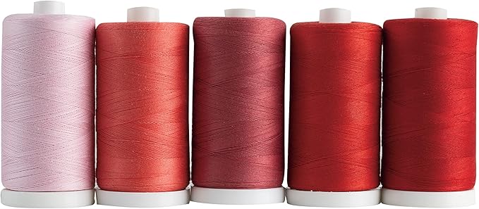 Connecting Threads 100% Cotton Thread Sets - 1200 Yard Spools (Set of 5 - First Blush)