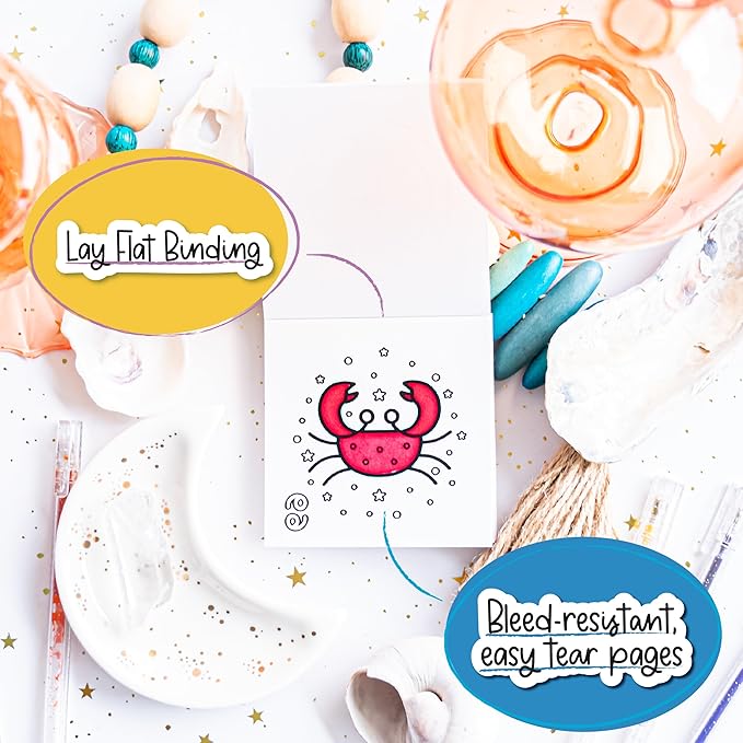 A Brighter Year The Original Adult Mini Coloring Book - Color The Cosmos Edition - 3” x 3” Pocket Size, 50 Pages, Lay Flat Binding, Thick Paper, No Bleeding - Stress & Anxiety Relief - Gift & Travel