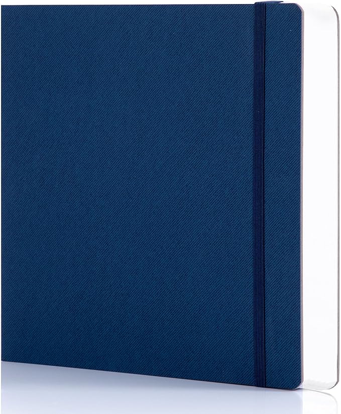 Hardcover Sketchbook for Drawing, 8.3"X 8.3" Square Sketch Book with 120 GSM Thick Drawing Paper, 192 Pages/96 Sheets Sketch Pad for Adults and Kids, Art Journal for Beginners Artists, Blue