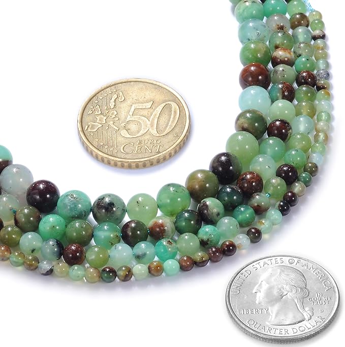 4mm Natural Australian Jade Gemstone Round Loose Beads Crystal Stone Bracelet Necklace Accessories Crafts for Jewelry Making DIY,1 Strand 15"