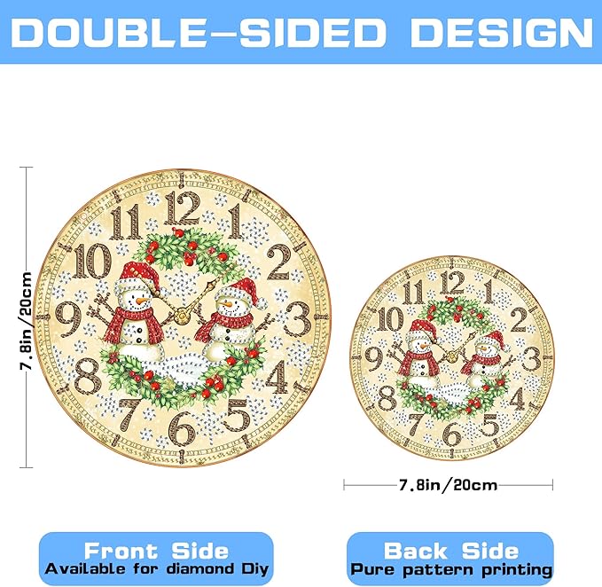 VAIIEYO Christmas Diamond Art Hanging Ornament, Snowman Diamond Painting Suncatchers Window Hanging Kit with Chain, 7.5x7.5 inch Crystal Pendant Art Craft for Gift Home Wall Front Door Decoration