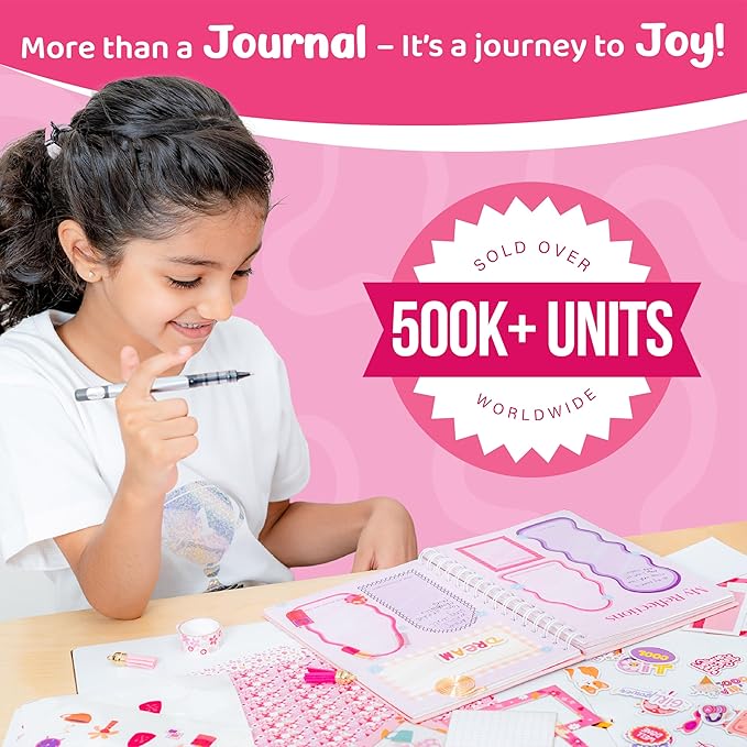 jackinthebox DIY Journal for Girls Ages 8–12, 242 pcs Scrapbook Kit, Girls Journal Kit, Includes 10 Mental Health Exercises, Easter Gifts for 8 9 10 11 12 Year-Old Girls