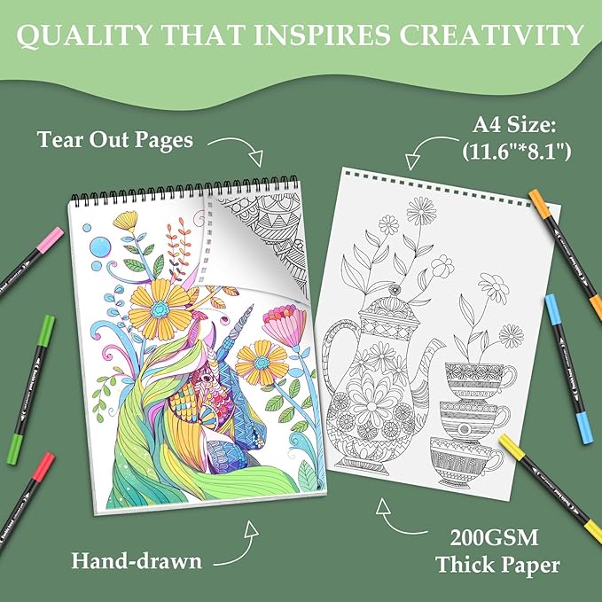 Adult Coloring Book for Women Relaxation, 24 Pages Mindfulness Coloring Books for Adult - Anxiety Relief, Stress Relief & Relaxing Gifts for Women Include Mandala Wildlife Plant Cultural Motifs