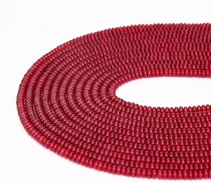 2 Strands (300PCs) Garnet Jade Rondelle Beads, 2 * 4mm Gemstone Loose Spacer Abacus Disk Beads for DIY Bracelet Necklace Earrings Jewelry Making, Craft Supplies Beading Kit